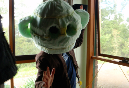 The Ghost of Pinky David taking Pinky's head for a test drive.