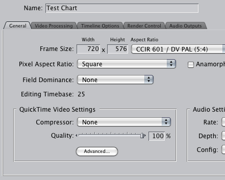FCP Sequence Settings FCP Sequence Settings